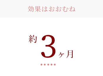 効果はおおむね約3ヶ月