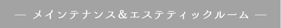 メインテナンス＆エステティックルーム