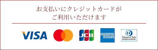 お支払いにクレジットカードがご利用いただけます/VISA/Mastercard/JCB/AMERICANEXPRESS/DinersClub