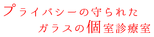 プライバシーに守られたガラスの個室診療室